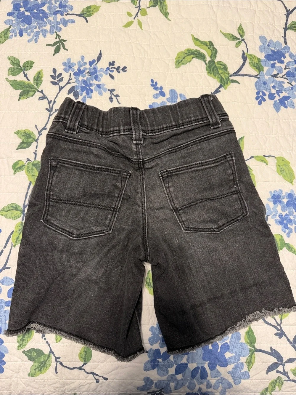 OshKosh B'gosh Charcoal Gray Distressed Knit-Waist Shorts